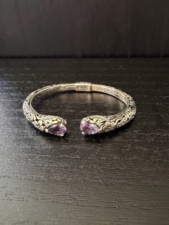 Annika Witt Jewelry - Annika Witt Bali Ati ID Sterling Silver Amethyst Bracelet